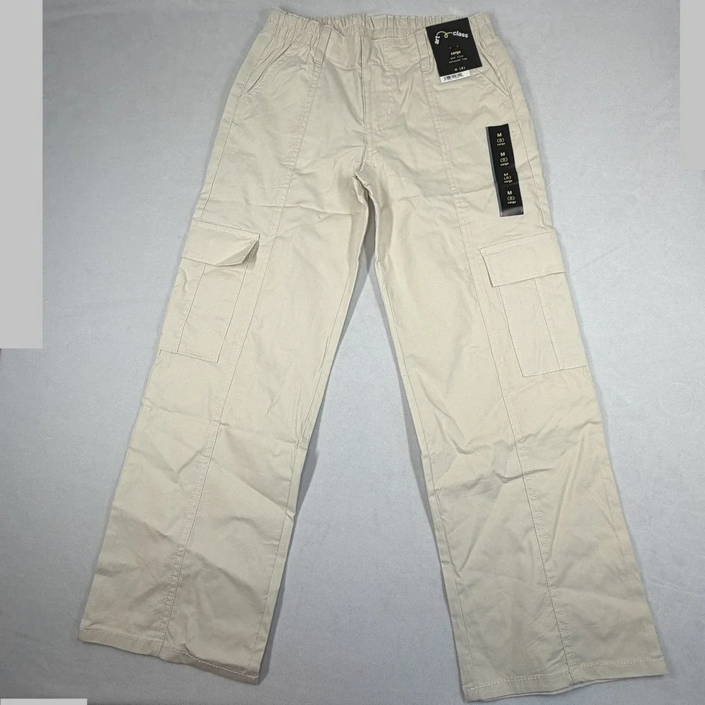 Art Class Girls Khaki Cargo Pants Mid Rise Relaxed Leg Size M 8 Tan New